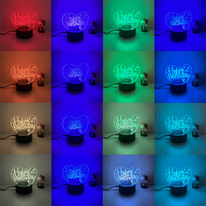 New LED Custom Photo Creative 3D Illusion Anime Acrylic <strong>Table</strong> Desk <strong>Lamps</strong> <strong>Base</strong> Kid's Home Decor Night Lights
