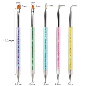 5Pc Nails Art Dotting Pen Acrylic Drawing <b>Liner</b> Supplies Brush Rhinestone Gems Picker UV Gel Painting Manicure Accessoires <b>Tools</b> - Product Image 5