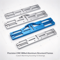 Cadres structurels en aluminium usinés et tournés CNC de précision pour équipements mécaniques d'automatisation