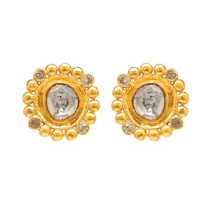 ต่างหูเงินแท้ 925 ชุบทอง ดีไซน์โบฮีเมียนประดับเพชรโพลกี้ รุ่นใหม่ปี 2026 ขายดีจาก Silver Export House - Product Image 4