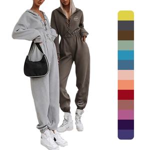 Di alta qualità all'ingrosso di <span class=keywords><strong>cotone</strong></span> 100 Sexy di lusso tutine da <span class=keywords><strong>donna</strong></span> sbuffo stampa Streetwear tinta unita costume intero - Product Image 1