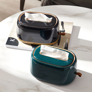 Boîte à mouchoirs murale avec ressort intégré, sans perçage, adhésive, double usage pour comptoir, porte-serviettes pour la maison et la salle de bain - Product Image 2