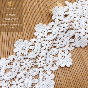 Dentelle française <span class=keywords><strong>brodée</strong></span> en <span class=keywords><strong>soie</strong></span> de lait, tissu doux pour la maison, accessoires en dentelle blanche, dentelle perlée pour mariage, décorations de vêtements en gros - Product Image 1