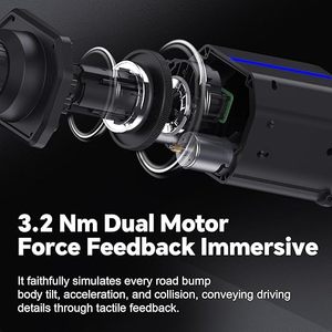 Volante de Carreras PXN V99PC Auténtico con Force Feedback Real y Volante de Carreras Desmontable de 270/900 Grados para Simulador - Product Image 6
