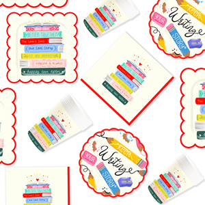 DAMAI - Juego de Vajilla Desechable para Fiestas Infantiles, Regreso a Clases, Juego de Vajilla Desechable para Fiestas, Platos, Vasos y Servilletas de Papel - Product Image 5