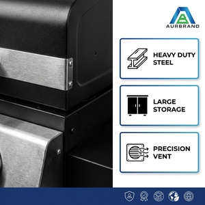 <span class=keywords><strong>Barbecue</strong></span> au <span class=keywords><strong>charbon</strong></span> de bois robuste et moderne avec armoire de rangement, chariot de <span class=keywords><strong>barbecue</strong></span> portable pour jardin, usine OEM - Product Image 3