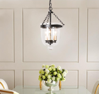 Lampe suspendue rétro américaine, style industriel campagnard, lustre en verre pour restaurant, salle à manger, entrée