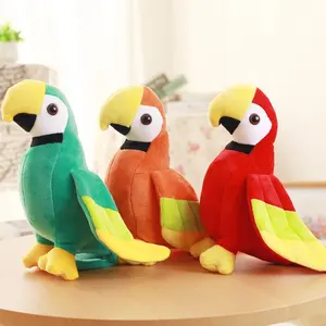 20/25 cm Free Sample Realistic Parrot Stuffed Animal Plush Doll Gift Toy Soft Bird Stuffed Animal Cute Bird Plush Parrot Toy