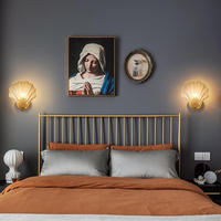 Lampes murales en forme de coquille nordique BGST, lumière décorative en verre créative pour la maison, la chambre à coucher, le chevet, le couloir, l'escalier, lampe murale LED de luxe
