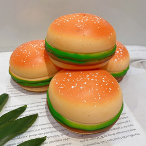 Juguete Antiestrés de Goma en Forma de Hamburguesa, Bola de Descompresión Creativa con Sonido, Juguete de Alivio de Estrés de Rebote Lento - Product Image 4