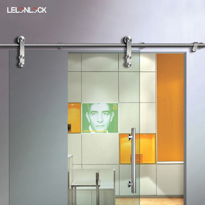 Toàn Bộ thiết lập SUS 304 cửa kính trượt treo bánh xe treo đường sắt <span class=keywords><strong>Wall</strong></span> <span class=keywords><strong>Mount</strong></span> sửa chữa cửa kính ròng rọc - Product Image 2