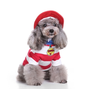 <span class=keywords><strong>Disfraz</strong></span> de Perro para Navidad, <span class=keywords><strong>Halloween</strong></span> e Invierno, Ropa para Mascotas de Poliéster con Rayas Rojas y Blancas, Gorro Suave para Perros Pequeños y Medianos, Venta al Por Mayor - Product Image 1