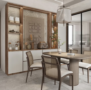 Современный простой деревянный шкаф-купе кремового цвета с модульной витриной для хранения одежды в спальне - Product Image 6