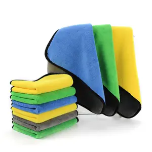 Wholesale Car Drying Towel Microfiber 800gsm Quick-dry Blue Yellow Green Micro Fiber Car Wash Cleaning Cloth
