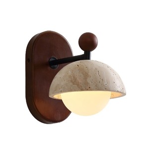 Lámpara de Pared de Piedra Huangdong, LED E27 con Interruptor, Iluminación para Dormitorio y Sala de Estar - Product Image 3