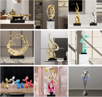 Pop Art – Statue abstraite d'intérieur, décoration de luxe pour maison, hôtel, ornement, résine or argent galvanisée, Sculpture créative, Offre Spéciale