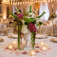 Nouvelle Composition Florale Artificielle Haut de Gamme en Soie Blanche et Verte Style Jardin pour Centre de Table de Mariage et Événements QS 2027