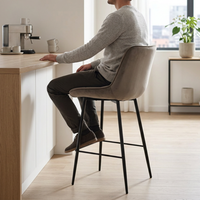 Chaises de bar confortables en velours haut de gamme, chaises de comptoir intérieures 2026, chaise de salle à manger à hauteur de comptoir