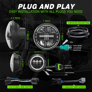 Sistemas de Iluminación para Motocicletas, Faro Delantero LED de 7 Pulgadas, Bombillas de 5.75" 7" 7s para Motocicleta - Product Image 2