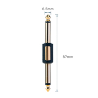 Connecteur de pédalier de guitare professionnel, boîtier métallique plaqué or, coupleur de pédale mono TS 1/4 pouce, modèle ligne droite