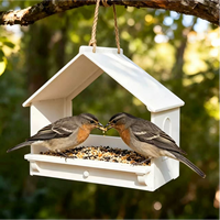 Mangeoire à oiseaux multifonctionnelle pratique pour l'extérieur, décoration de jardin, observation des oiseaux, fixation sur arbre, en plastique