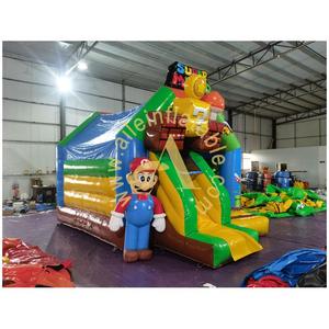 Super champignon <span class=keywords><strong>Mario</strong></span> château gonflable avec toboggan fête location chapeau garçon thème rebond Combo pour enfants sautant - Product Image 2