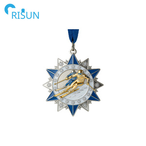 Medalla de Esquí Personalizada con Esmalte, Medalla de Campeón de Esquí de Resort, Logotipo Personalizado, Medallas de Esquí, Patinaje, Muñeco de Nieve, Teleférico, Moneda - Product Image 2