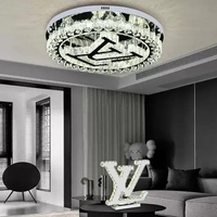 Plafonnier fantaisie avec forme de fleur, lampe de plafond en cristal LED pour la décoration de la maison, lustre de plafond moderne, montage en surface de 600 mm