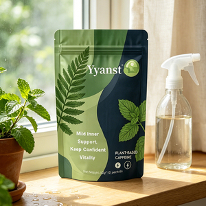 Café Botánico de Maca a Base de Plantas con Cafeína, 10g*10 Sobres, Diseño de Hojas Bicolor Verde y Azul Oscuro, Bolsa con Base, Venta al por Mayor OEM para Adultos - Product Image 3