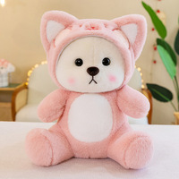 Fabricant de jouets en peluche personnalisés Jouets en peluche transformant un ours en peluche mignon en ours rose et bleu Jouets pour enfants Cadeaux