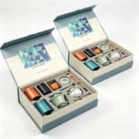 Coffret Cadeau d'Entreprise Moderne Personnalisé avec Logo – Tasse et Porte-clés – Boîte d'Emballage Luxe pour Cadeau d'Affaires avec Éponge