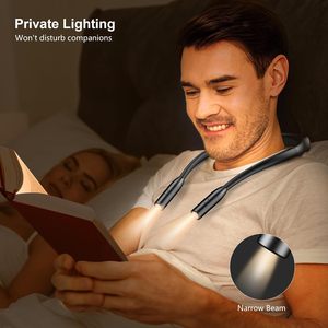 Luz de lectura para el cuello Gritin, LED recargable, regulable, 3 colores, portátil, lámpara de cabeza ajustable para libros, camping y uso en exteriores. - Product Image 6