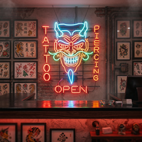 Enseigne néon LED personnalisée pour tatouage et piercing, décorations de Noël et d'Halloween, enseignes néon pour studio, vitrine de magasin, décoration commerciale, lumières néon