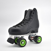 Patins à roulettes ajustables à 4 roues en PU avec frein, doublure en microfibre, pour l'extérieur