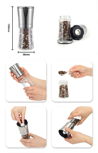 Pentagonal Herbs Spice <strong>Mills</strong> Stainless Steel Manual Ceramic Burr Salt and Pepper Grinder - Product Image 2