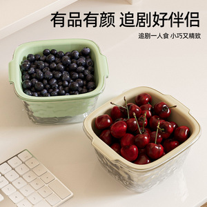 Double Layer Fruit Washing Draining <b>Basket</b> 4 Piece Set <b>Plastic</b> Dishwasher Safe Kitchen Fruit Vegetable Storage Container - Product Image 3