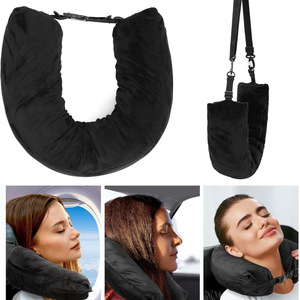 <b>U</b>-<b>Shaped</b> Travel <b>Pillow</b> 28x26x14cm Soft Plush Neck Support For Airplane Car Sleep - Product Image 1
