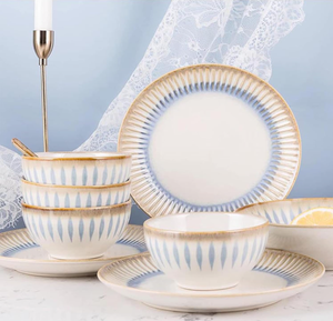 Juegos de Vajilla para 4 Personas, Juego de Platos de Porcelana de 16 Piezas, Juego de Vajilla, Juego de Utensilios de Mesa con Plato Principal, Plato de Postre, Tazón - Product Image 1