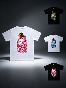 เสื้อยืด Bapees รุ่น Single Stitching 2026 1:1 คุณภาพสูง พร้อมส่ง ลายพิมพ์ลิงสุดเทรนดี้ เสื้อแฟชั่นดีไซน์เนอร์ Bapees ขายดี - Product Image 1