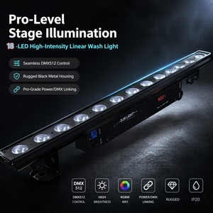 18 LED Linear Wash <b>Light</b> RGBW 4 in 1 DMX512 Stage Wall Washer <b>Bar</b> <b>Light</b> IP20 Indoor Lighting - Product Image 1