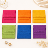 Pochette à bijoux en microfibre avec logo personnalisé en relief, sac d'emballage cadeau OEM ODM, faible MOQ pour bagues, boucles d'oreilles, colliers
