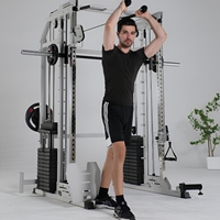 Machine Smith tout-en-un, appareil d'entraînement fonctionnel, rack à squats à charge libre avec système à double câble pour salle de sport professionnelle et usage domestique