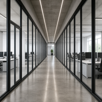 Cloisons de bureau en verre trempé avec cadre en aluminium – Panneaux de séparation pour bureaux, projets d'aménagement de locaux de bureau gouvernementaux