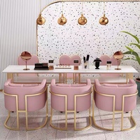 Ensemble table et chaise de salon de manucure de luxe léger personnalisable en couleur