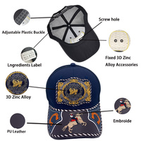 Gorra de Béisbol Unisex Personalizada con Logotipo de Herradura Metálica en 3D, Estilo Occidental, Étnico, Informal, para Pesca, Playa y Aire Libre