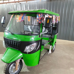 Triciclo Bajaji de tres ruedas con dos asientos, motor de gasolina de 200 cc, cabina completa, tracción fuerte para todo tipo de clima. - Product Image 1