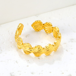 Stainless Steel <b>Shell</b> Cuff <b>Bracelet</b> For Women Elegant Open Design Beach Vacation Jewelry - Product Image 3