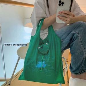 Bolsa de Compras con Estampado de Animales de Dibujos Animados, Personalizada, 190T 210D, Plegable, de Poliéster, Bolsas de Supermercado Plegables - Product Image 5