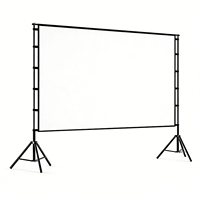Écran de projection extérieur en tissu soie de lait pour cinéma en plein air, double support, format 16:9, pliage rapide