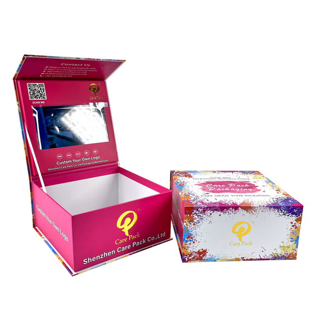 Magnetic Box Packaging With Video Player Slip Top Recyclable Magnet Closure Boxes Lcd Gift Box With Screen